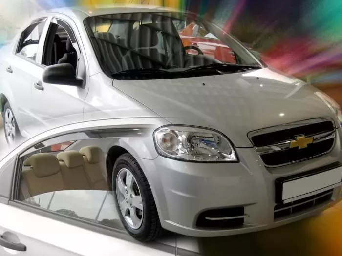 Дефлекторы окон Chevrolet Aveo T250 (06-11) Sedan - Heko (вставные ветровики) 4
