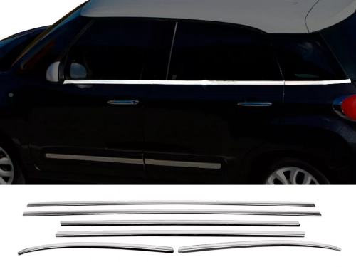 Хром нижние молдинги окон Fiat 500L (12-22) - Carmos 1
