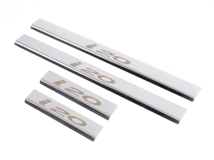 Накладки на пороги Hyundai i20 I (PB; 08-14) - Carmos 2