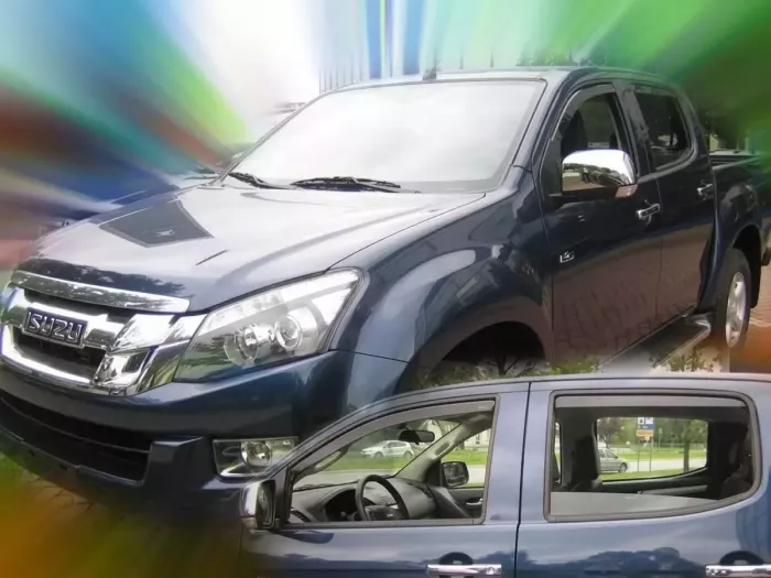 Дефлектори вікон Isuzu D-Max II (12-19) 4D - Heko (вставні) 4