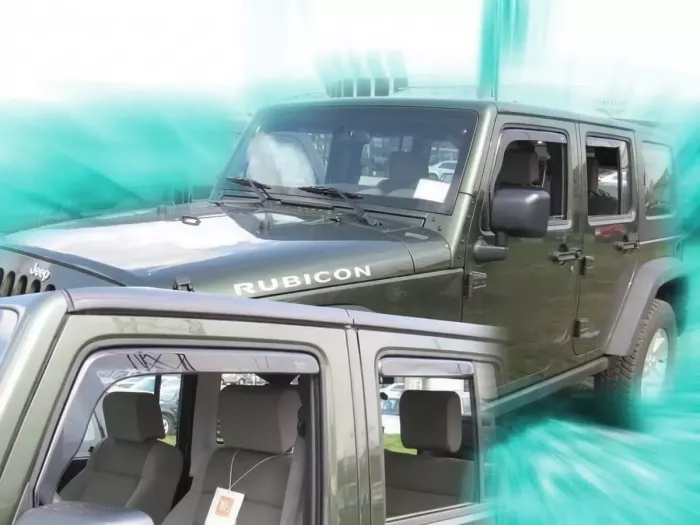 Дефлекторы окон Jeep Wrangler (JK; 07-17) 3D/5D - Heko (вставные) 4