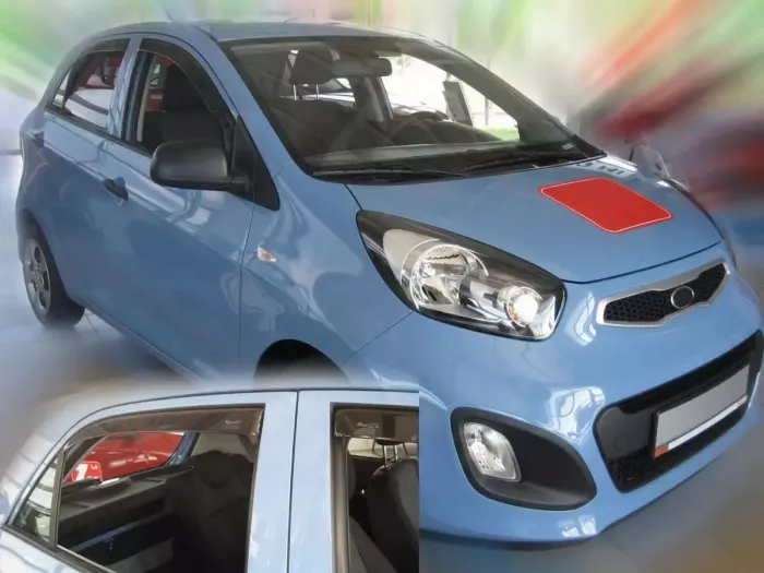 Дефлекторы окон KIA Picanto II (TA; 11-17) 5D - Heko (вставные) 4