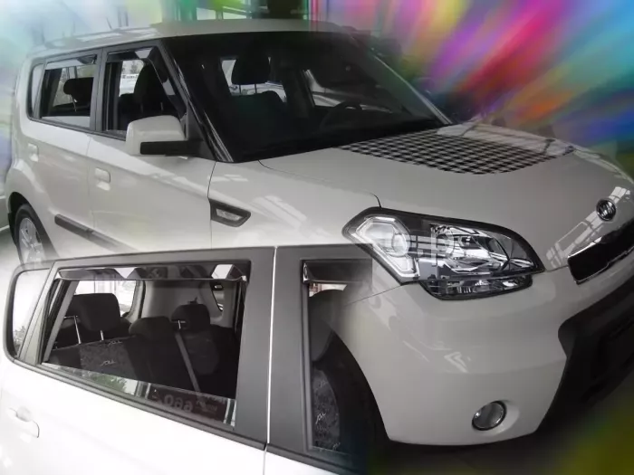 Дефлекторы окон KIA Soul I (AM; 08-13) - Heko (вставные) 4