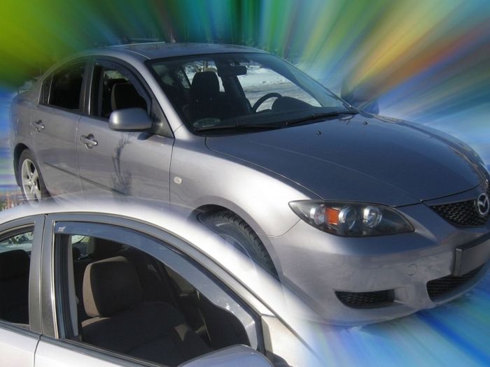 Дефлекторы окон Mazda 3 I (03-09) Sedan - Heko (вставные) 4