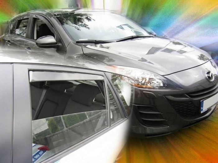 Дефлектори вікон Mazda 3 II (BL; 09-13) 5D HB - Heko (вставні) 4