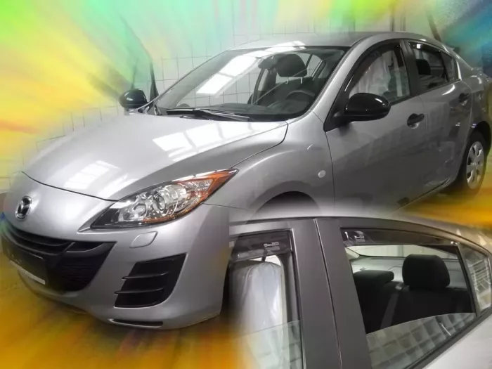 Дефлектори вікон Mazda 3 II (BL; 09-13) Sedan - Heko (вставні) 4