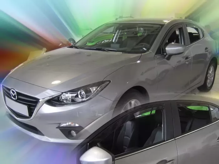 Дефлектори вікон Mazda 3 III (BM; 13-18) Sedan / HB - Heko (вставні) 3