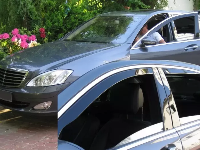 Дефлектори вікон Mercedes S W221 (07-13) Euro - Heko (вставні) 4