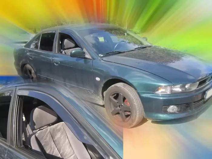 Дефлекторы окон Mitsubishi Galant 8 (97-03) Sedan - Heko (вставные) 3