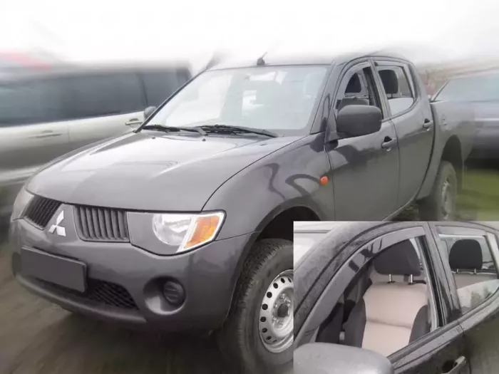 Дефлекторы окон Mitsubishi L200 IV (06-15) 2D/4D - Heko (вставные) 4