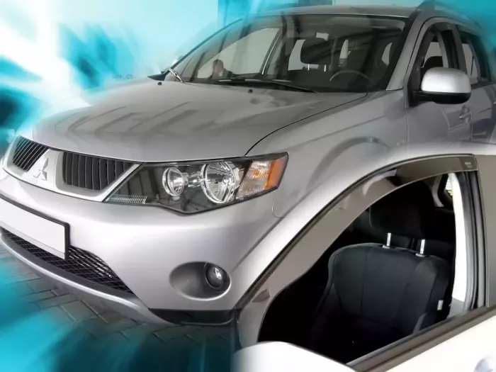 Дефлекторы окон Mitsubishi Outlander II (XL; 07-12) - Heko (вставные) 4