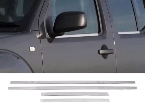 Хром нижні молдинги вікон Nissan Navara III (D40; 05-14) - Carmos 1