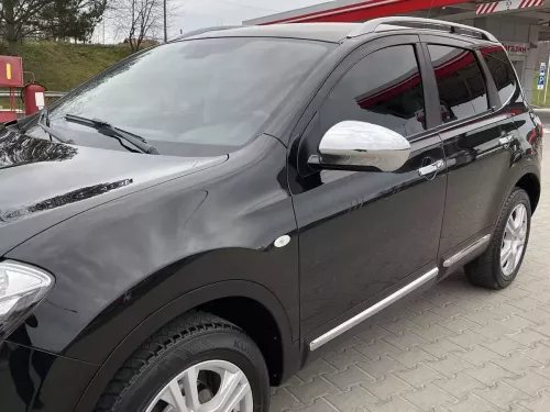 Хром накладки на зеркала Nissan Qashqai I (J10; 07-13) - полные 4