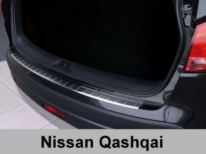 Накладка на задний бампер Nissan Qashqai I (J10; 07-13) - Avisa (стальная) 4