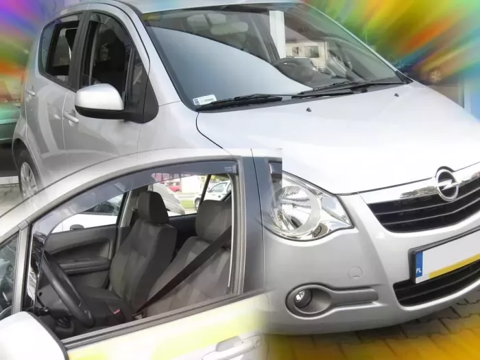 Дефлекторы окон Opel Agila B (07-15) 5D - Heko (вставные) 3
