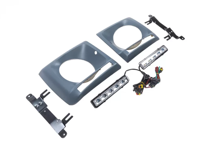 Рамки на фари Mercedes G W463 (02-12) - з DRL 5 LED (під фарбування) 2