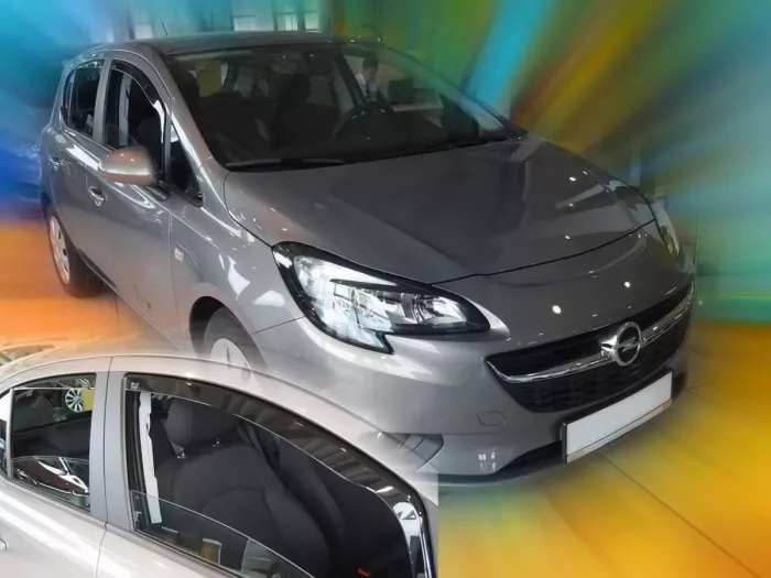 Дефлекторы окон Opel Corsa D (06-14) 5D - Heko (вставные) 4