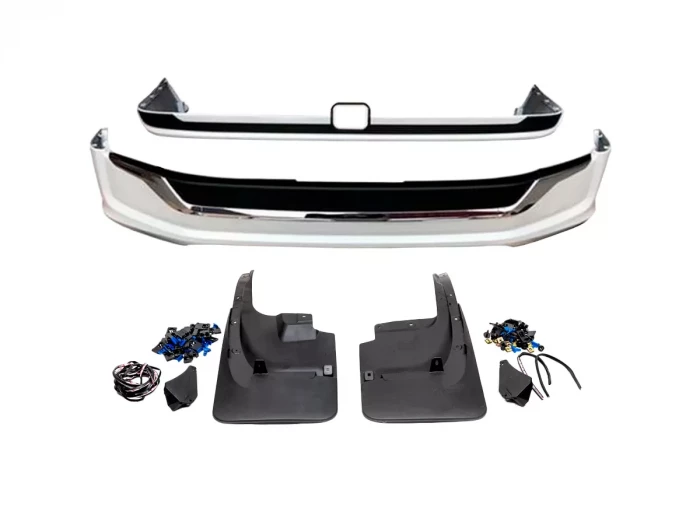 Накладки на бампер Toyota LC 200 (16-21) - GT 2019 стиль (белые) 4