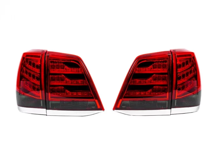 Фонари задние Toyota LC200 (07-15) - Lexus 2012 стиль красные 2