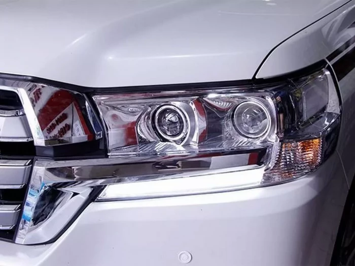 Фари лінзові Toyota LC 200 (16-21) - LED DRL хром 7