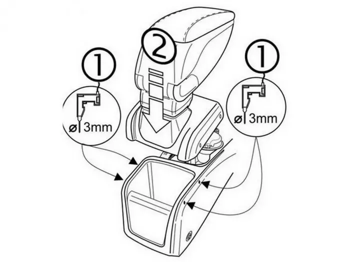 Подлокотник VW Golf V (03-08) - на винтах 7