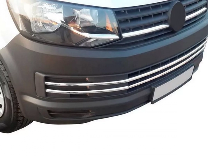 Хром накладки на передний бампер VW T6 (15-19) 4