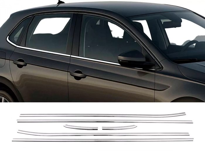 Хром нижние молдинги окон VW Polo V (6R; 09-17) 5D Htb 1