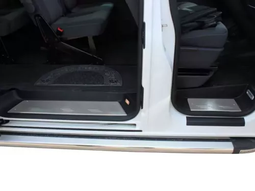 Накладки на внутренние пороги VW T5 Caravelle (03-15) - Carmos (3 шт) 2