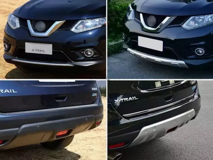 Накладки под бампера Nissan X-Trail T32 (14-16) - нержавейка 8