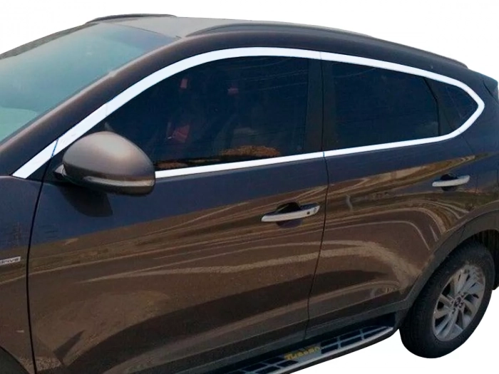 Хром повне окантування вікон Hyundai Tucson III (TL; 16-21) 1