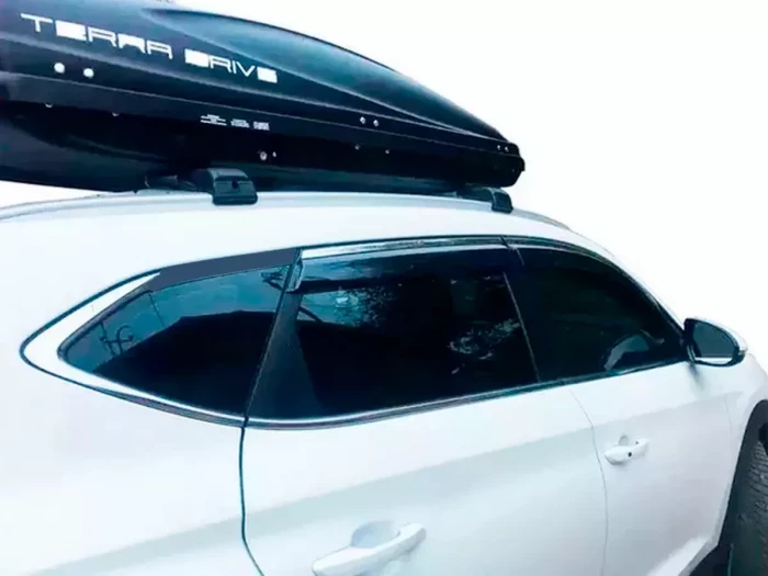 Дефлекторы окон Hyundai Tucson III (TL; 16-21) - Hawk (с хром молдингом) 2