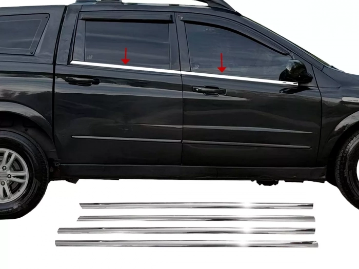 Хром нижние молдинги окон SsangYong Actyon Sports (06-12) 1