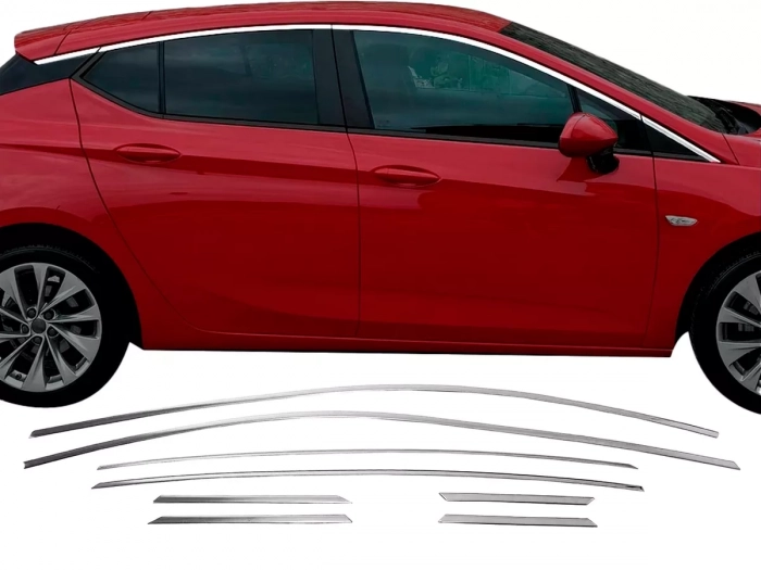 Хром верхні молдинги вікон Opel Astra K (15-21) Htb 1