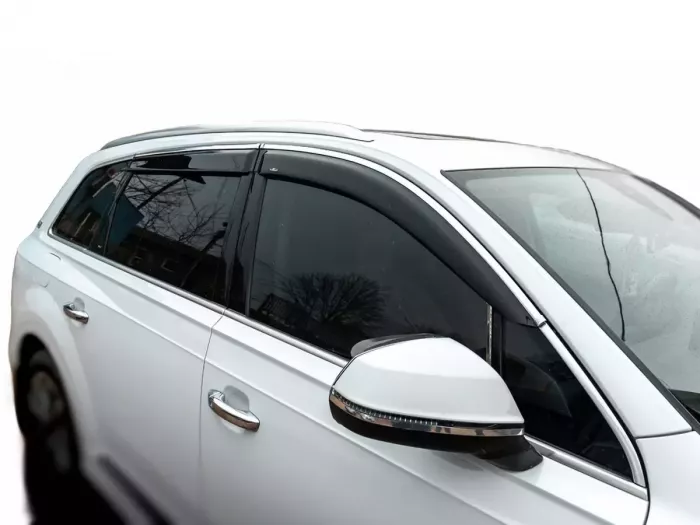 Дефлекторы окон Audi Q7 II (4M; 16-26) - Hic (с хром молдингом) 4