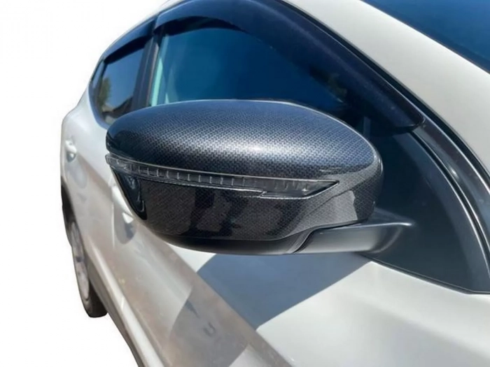 Накладки на дзеркала Nissan Qashqai II (J11; 14-21) - карбон 4