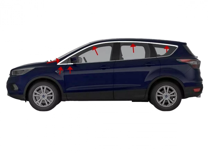 Хром верхние молдинги окон Ford Kuga II (13-19) 1