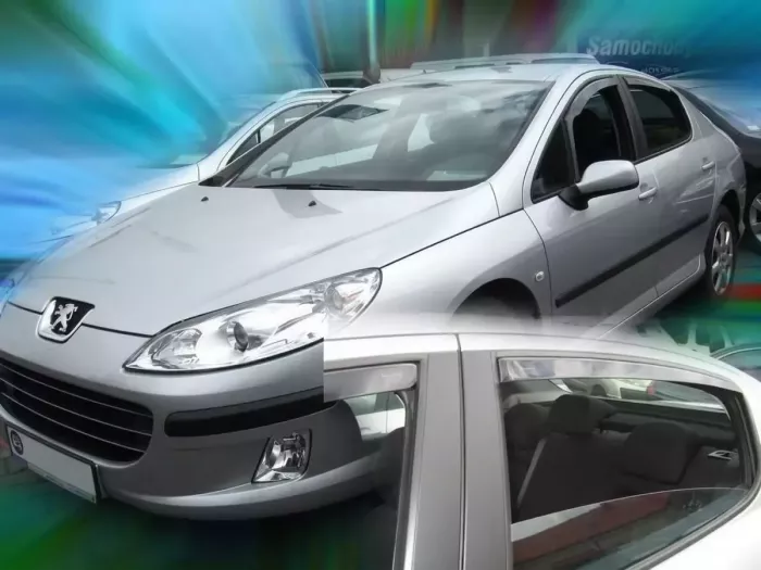 Дефлектори вікон Peugeot 407 (04-11) Sedan - Heko (вставні) 3