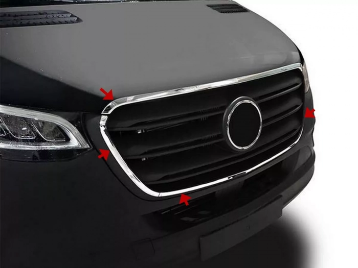 Хром окантовка решётки Mercedes Sprinter W907 (19-) 1