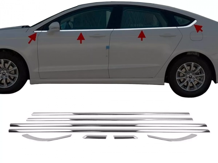 Хром нижние молдинги окон Ford Mondeo Mk5 (14-22) Sedan 1