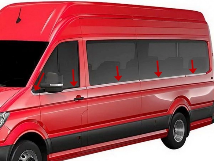 Хром нижні молдинги вікон VW Crafter II (17-) L3/L4 (довга база) 1