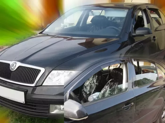 Дефлектори вікон Skoda Octavia II (A5; 04-12) Liftback - Heko (вставні) 4