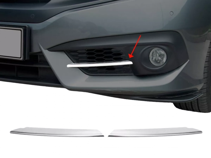 Хром накладки на противотуманки Honda Civic X (16-21) Sedan 1