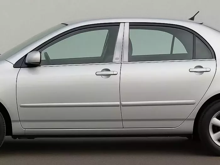 Хром молдинги дверних стійок Toyota Corolla IX (E12; 02-07) 4