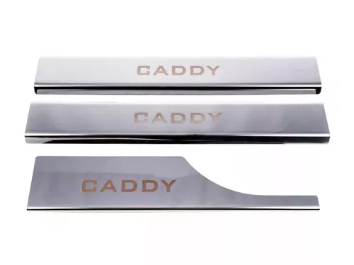 Накладки на внутренние пороги VW Caddy III (04-20) - Carmos (3 шт) 2