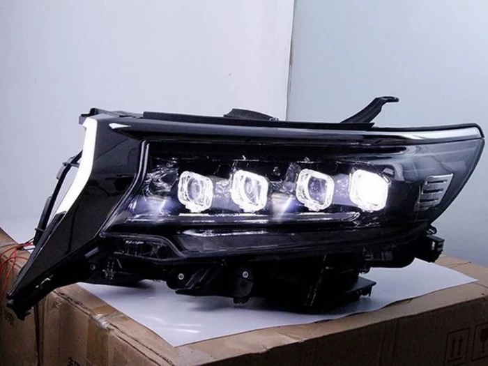 Фары Toyota LC J150 Prado IV (18-23) - 4-LED DRL (черные) 8