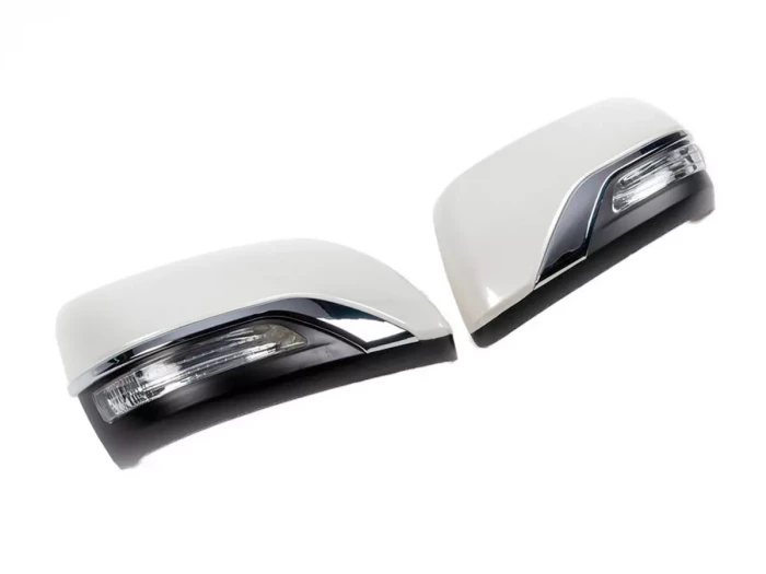 Крышки зеркал Toyota LC J150 Prado IV (09-23) - с поворителями (белые) 2