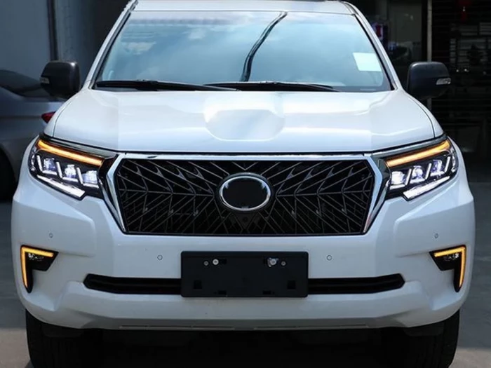 Фары Toyota LC J150 Prado IV (18-23) - 3-LED DRL (черные) 9