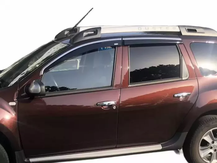 Дефлектори вікон Dacia Duster I (HS; 10-17) - Niken (з хром молдингом) 4