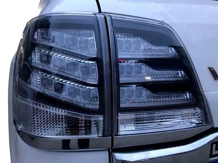 Фонари задние Toyota LC200 (07-15) - Lexus 2012 стиль чёрные 5