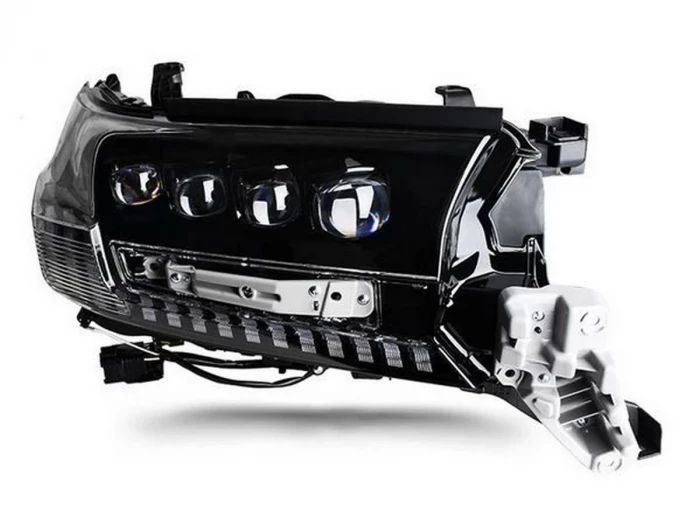 Фары Toyota LC 200 (16-21) - DRL 4 LED черные 4